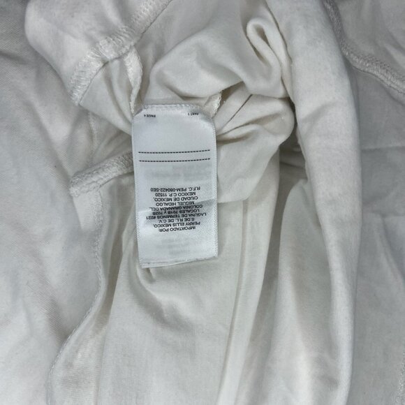 White Long-Sleeved Shirt With Ruffled Hem Soft Cotton Blend Womens Size M Lightw - Picture 5 of 5